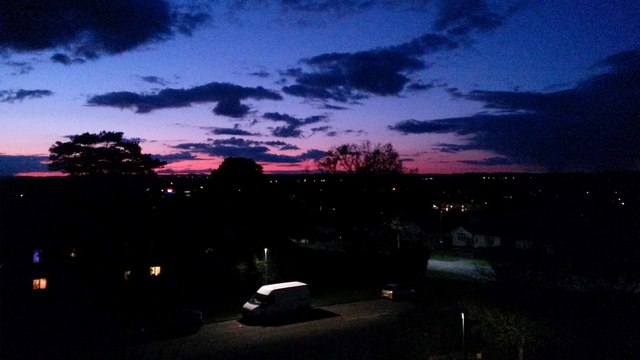 Northbourne: a blue and purple evening sky