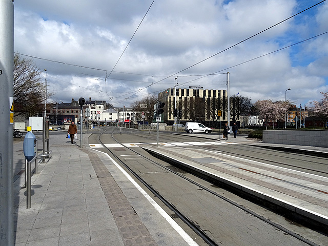 The Dublin Heuston 'Luas' tram stop