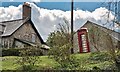 Minterne Magna: Leaning Telephone Box