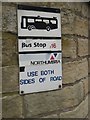 NU0501 : Old bus stop sign, Rothbury by Graham Robson