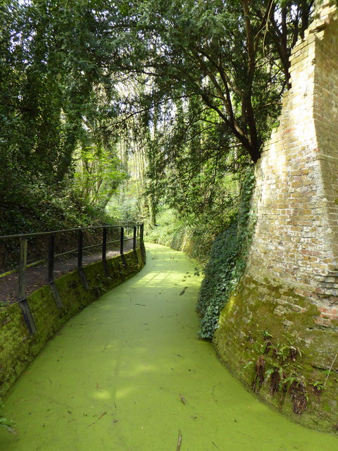 One of the leats at Oare Gunpowder Works Country Park
