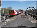 Train leaving Ruislip Gardens Underground station