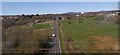 View west from a train crossing West Mill Viaduct