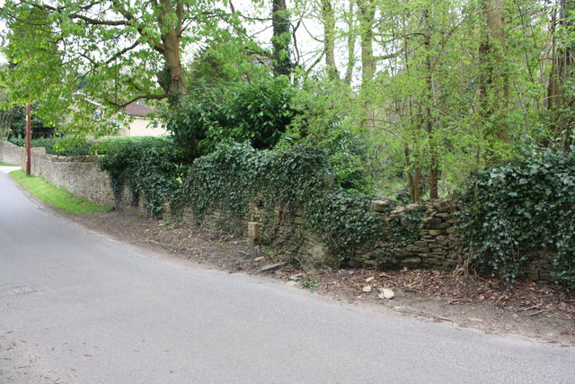 Stone wall beside Water Lane