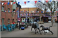 Mare and foal sculpture at The Furlong, Ringwood