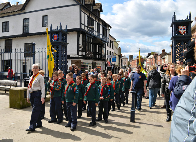 The St George's Day parade arrive at the... © Philip Pankhurst cc-by-sa ...