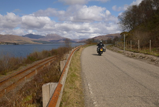 A890 road and railway, by Loch Carron