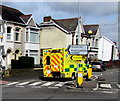Yellow ambulance in Loughor