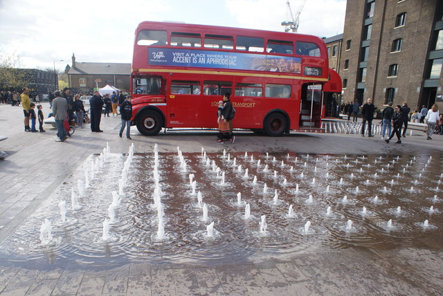 View of a Routemaster bus in Granary Square as part of the Classic Car Boot Sale #2