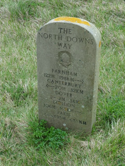 Milestone by the North Downs Way