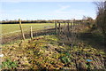 View of fields from footpath from North Leigh to East End