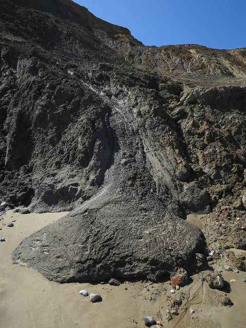 Debris flow at the base of the cliffs © Hugh Venables :: Geograph ...