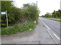 Looking north on the A23 from bridleway junction