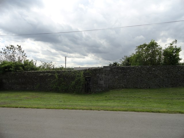 Stone boundary wall at Shotleyfield