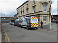 Two Northern Divers(Engineering) Ltd vans in George Street, Gloucester