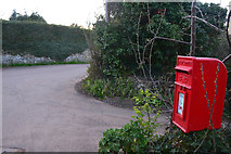 ST0441 : Old Cleeve : Post Box & Road by Lewis Clarke