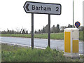 TM1054 : Roadsign on the A14 slip road by Geographer
