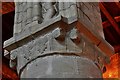 Melbourne Parish Church, Norman capitals: The cross with four roundels motif