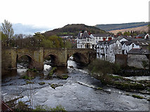 SJ2142 : The River Dee flows under the Castle Street Bridge, Llangollen by John Lucas