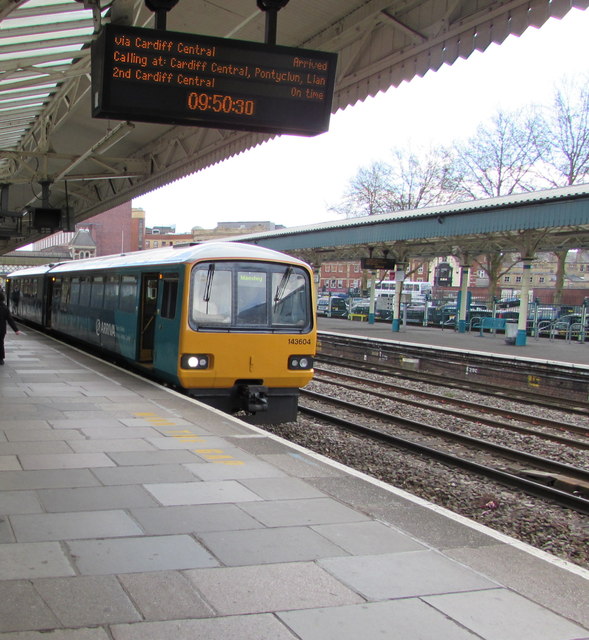 Maesteg train at platform 2, Newport... © Jaggery :: Geograph Britain ...