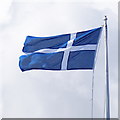 Shetland flag flying on the Amenity Trust building, Lerwick