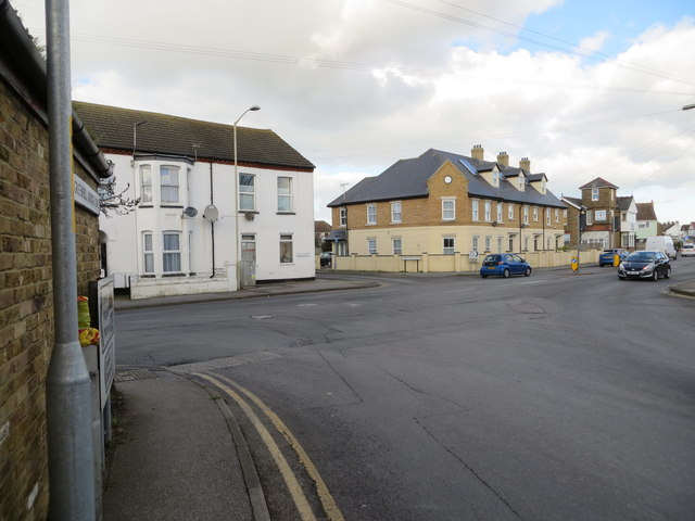 The junction of Greenhill Bridge Road and Clarendon Street with Sea Street in Herne Bay