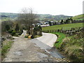 Footpath on driveway off Hand Carr Lane, Luddendenfoot