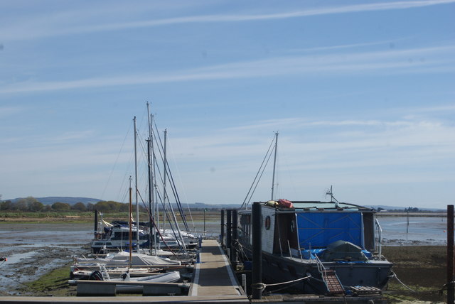 View of boats moored in the Marina from the Marina car park