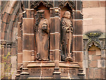 SJ4066 : Two Saints on Chester War Memorial by David Dixon