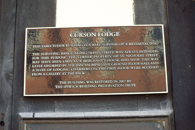 Curson Lodge plaque on a building in St. Nicholas Street