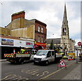 Roadworks at the eastern end of Northgate Street, Gloucester