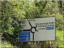 TL2212 : Roadsign on Lemsford Village by Geographer
