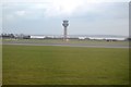 SJ4382 : Runway & control Tower, Liverpool Airport by N Chadwick