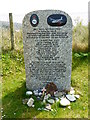 Detail of the Sunderland Flying Boat memorial on Praa Green