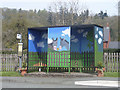 Decorated bus stop at Oak Lane