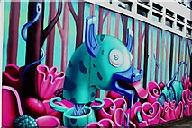 TQ3382 : View of street art on Great Eastern Street #3 by Robert Lamb