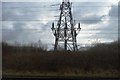 SJ4384 : Trackside pylon by N Chadwick
