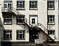 A fire escape on the empty Small & Tidmas premises