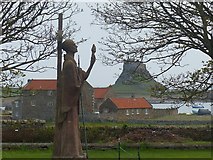 NU1241 : Statue of St Aidan, Holy Island of Lindisfarne by Robin Drayton