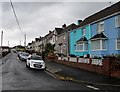 Turquoise house and blue house, Lluest, Ystradgynlais