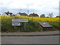 TM1551 : Church Meadow sign & grit bin by Geographer