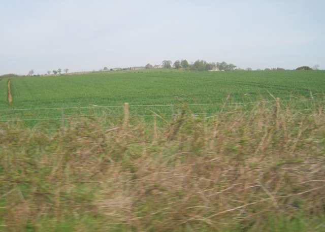 View from a Newcastle-Edinburgh train - farmland near High Buston