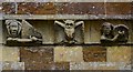 Adderbury: St. Mary the Virgin Church: C14th village musicians on the north aisle corbel table 4