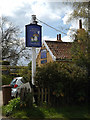 TM1852 : The Moon and Mushroom Public House sign by Geographer