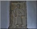 Daglingworth, The Holy Rood Church: St. Peter with the key to the Gates of Heaven, one of four Anglo Saxon wall mounted plaques