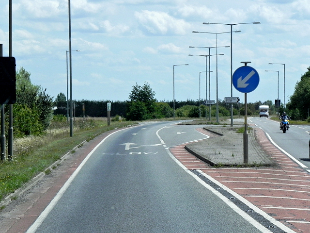 Eastbound A17, Junction with Spalding Road