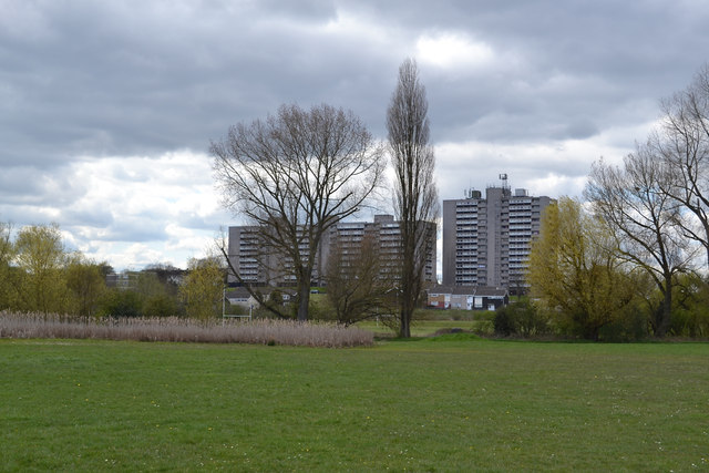 Flats in Wyken across the Sowe valley, Coventry