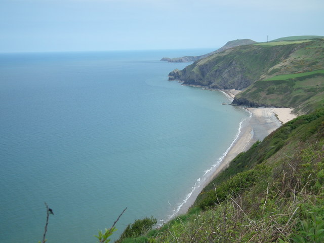 Penbryn beach taken from Wales coastal path