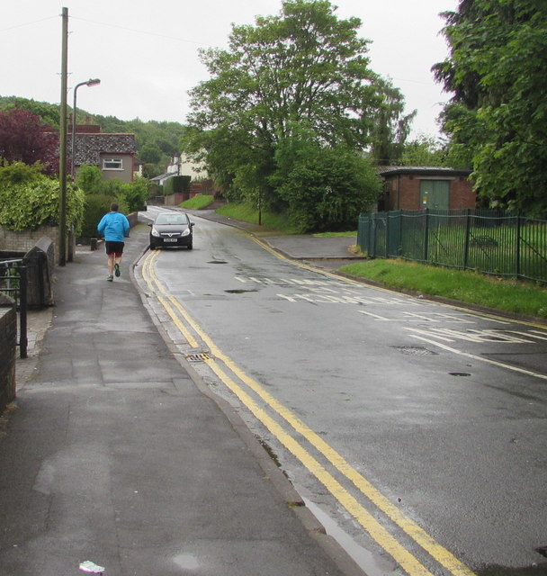Jogging along Pillmawr Road, Malpas, Newport