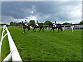 TF9228 : Pony riders at the start - Fakenham Racecourse by Richard Humphrey
